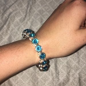 Silver Bracelet With Baby Blue Stones